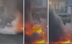 Auto gpl prende a fuoco e il rogo danneggia macchina parcheggiata: scoppia la lite fra i conducenti