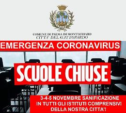 Coronavirus, per tre giorni niente scuola a Palma di Montechiaro
