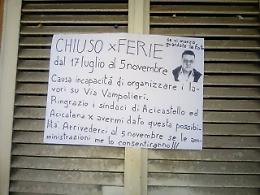 Acicastello, via Vampolieri: un commerciante "ringrazia"