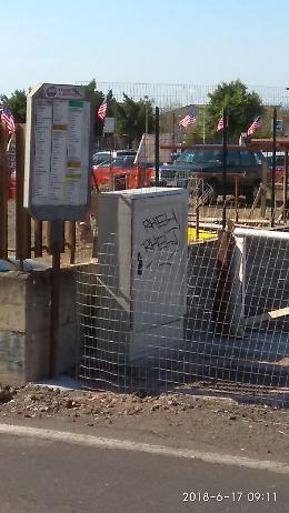 Catania, parcheggio Nesima: cabina fibra ottica a ridosso della fermata Amt