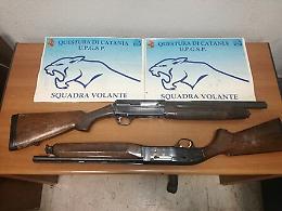 San Cristoforo, la Polizia ha scoperto due fucili nascosti una vasca