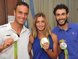 La festa in redazione a La Sicilia con i campionissimi della scherma azzurra