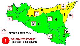 Meteo, allerta gialla nella parte nord-orientale della Sicilia