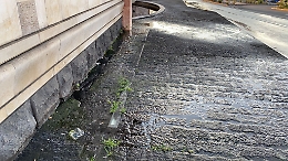 Catania, fontana del tondo Gioeni: perdita d'acqua