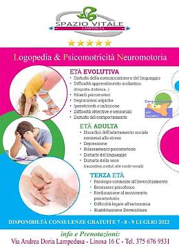 Lampedusa, consulenze gratuite per logopedia, psicomotricità e neuromotoria