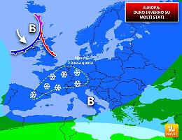 Inverno mite in Europa ma inizierà con ondate di freddo