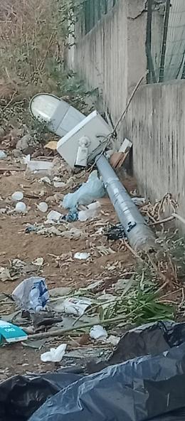 San Giorgio: abbattuto palo della luce con telecamera