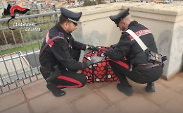 A casa del pusher catanese lo stoccaggio della marijuana: sequestrati due sacchi con 6 chili di droga