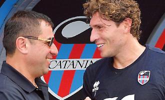 Il patron Pelligra e il capitano del Catania Di Tacchio