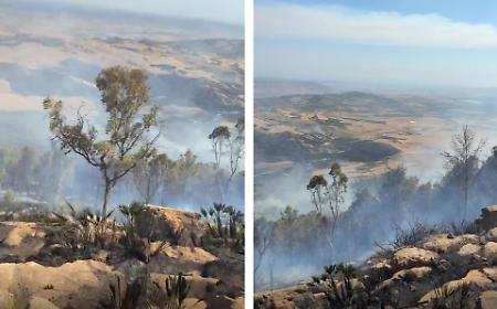 Fiamme minacciano la Montagna Ganzaria: canadair in azione, a rischio il Vallone Eremita