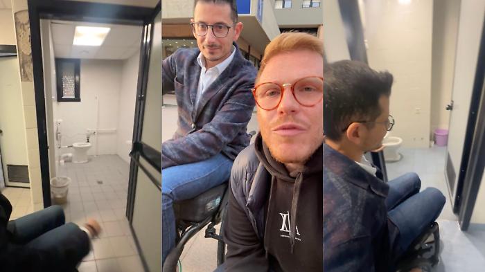 Policlinico di Catania il "blitz" di La Vardera: «Bagni senza accesso ai disabili, faremo diffida»