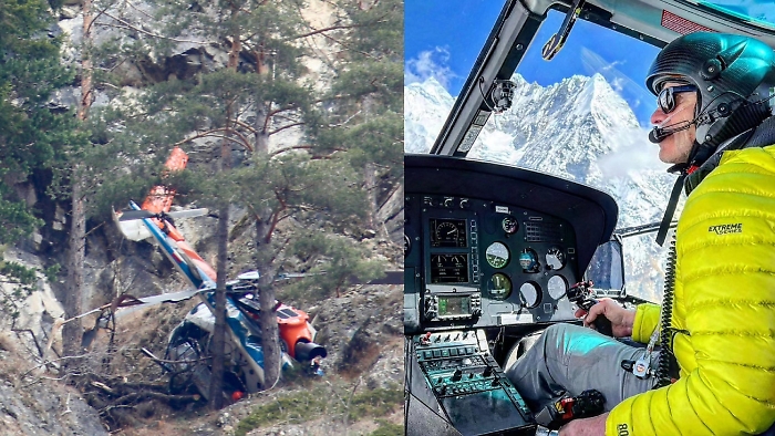 “Come un sasso nello specchio del ghiaccio”: l’elicottero che cade a Lanzada e l’urgenza di capire perché