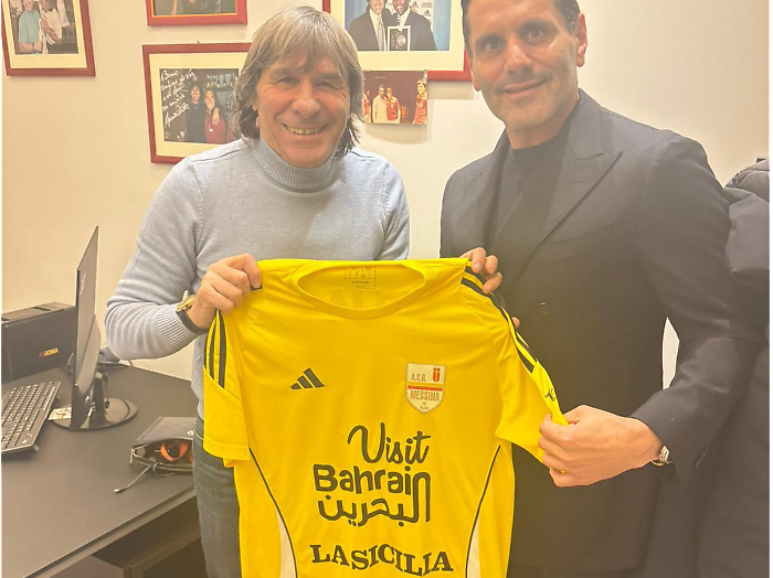 Pagniello regala la maglia del Messina a Bruno Conti e sogna Douglas Costa