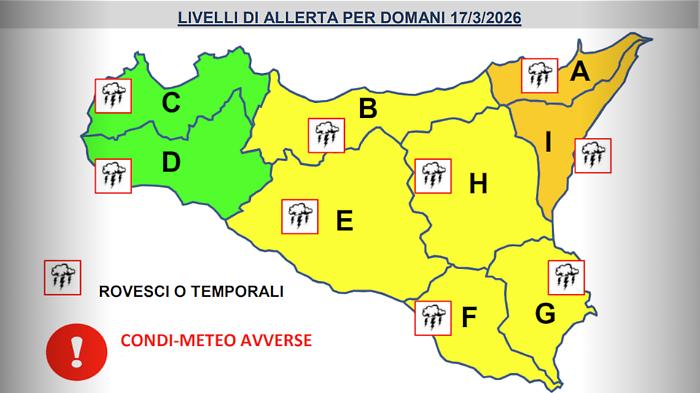 Vento e pioggia in  Sicilia: voli dirottati, le Ong riparano a Lampedusa ma Jolina non &egrave; Harry. L'allerta per&ograve; resta arancione