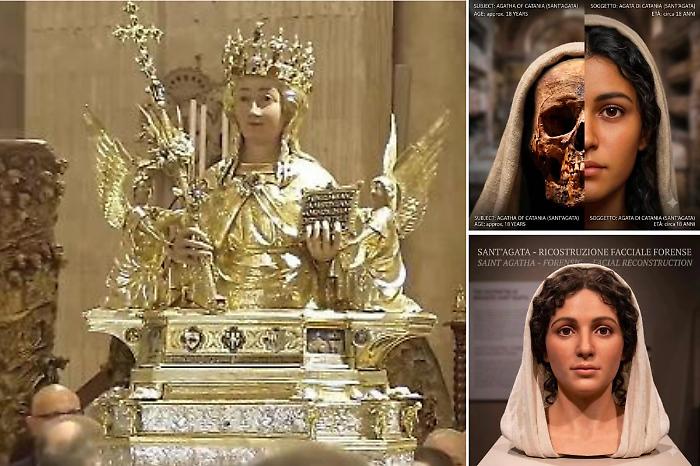 L'intelligenza artificiale rid&agrave; un volto a Sant'Agata: suggestione virale tra restauro d'oro e candidatura Unesco