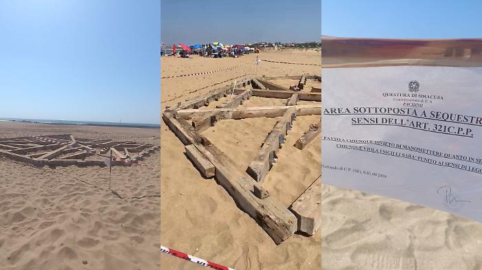 Ricominciano i lavori per il lido all'Isola delle Correnti, ma subito vengono rimessi i sigilli: altro sequestro per lo Scialai