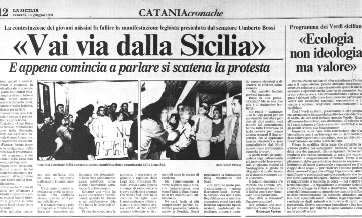 La prima volta che Bossi venne a Catania fatto scappare dai missini. Pogliese: &laquo;Io c'ero, vi racconto come and&ograve;&raquo;